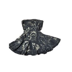 Custom Hand Dyed Strapless Denim Mini Dress